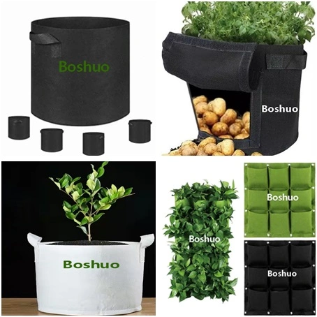 9 18 25 36 49 64 Pocket 2 3 5 7 10 20 30 Gallon Geotextile Fabric Felt Garden Vertical Hanging Root Nursery Plant Seedling Potato Vegetable Grow Planter Geo Bag